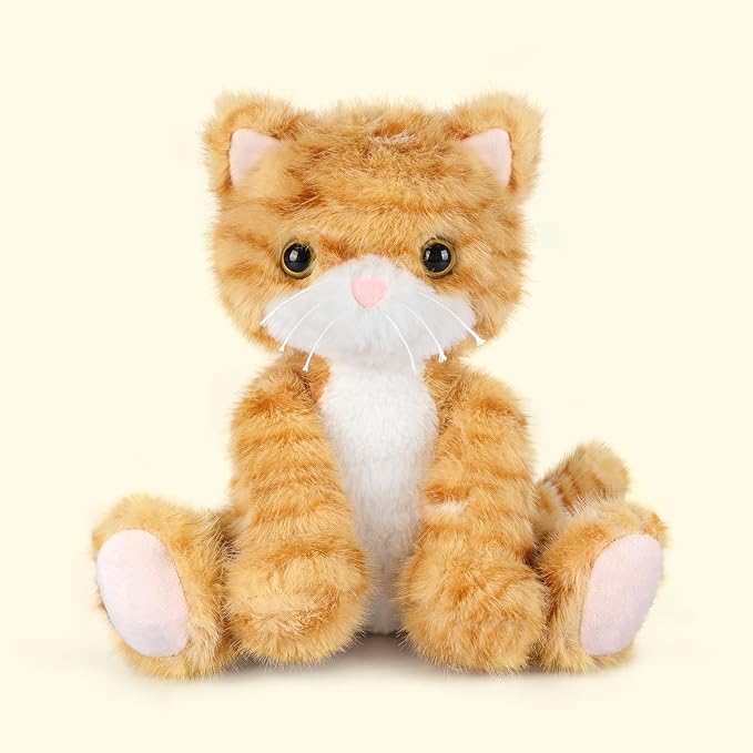 SuzziPals Heatable & Coolable Orange Cat Stuffed Animal, Cat Heating Pad Microwavable for Soothing & Relaxation, Lavender Scented Orange Cat Plush Toy for Stress Relief, Stuffed Cat Toys for Kids