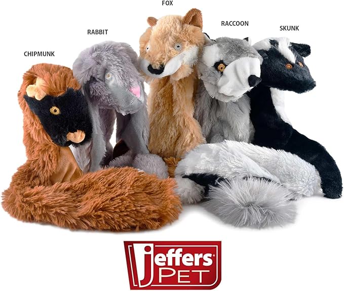 Jeffers Pet Thinnies Unstuffed No Squeaker Dog Toy – 21" Plush Skunk, Flat Stuffing Free Chew Toy for Small, Medium & Large Dogs – Soft, Interactive Play, Fetch, Tug, Training, Teething