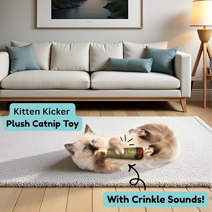 Nestpark Cat Doobie Catnip Cat Toy - Crinkle Kitten Kicker with Extra Strong Catnip - Funny Interactive Cat Toy Indoor Cat Gifts