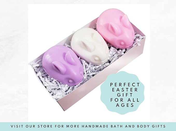 Sunbasil Soap Cute Bunny Rabbit Handmade Soap Gift Box Happy Easter Treat for all ages Made in USA
