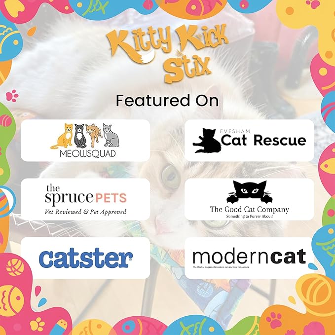 Kitty Kick Stix Set of 2 (11") - Durable Kicker Cat Toy - Catnip Kicker for Cats & Kittens - Interactive Toys for Cats - Cat Kick Stick - 100% Potent Organic Catnip for Indoor Cats