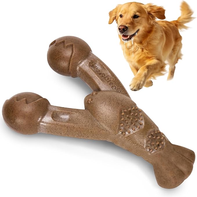 Large Dog Bones for Aggressive Chewers, Bacon Scented & Nylon Bone to Keep Them Busy, Durable Chew Toy for Medium & Large Breeds (25-80 lbs)