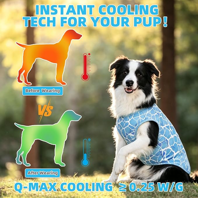 KOOLTAIL Cooling Sunblock Dog Clothes for Large Dogs,2 Pack UPF50+ UV&Insect Protection Quick Dry Dog T Shirts for Outdoor,Anti-Hair Loss Breathable Sleeveless Pet Vest Tank Tops,Ice Cube&Coconut,2XL