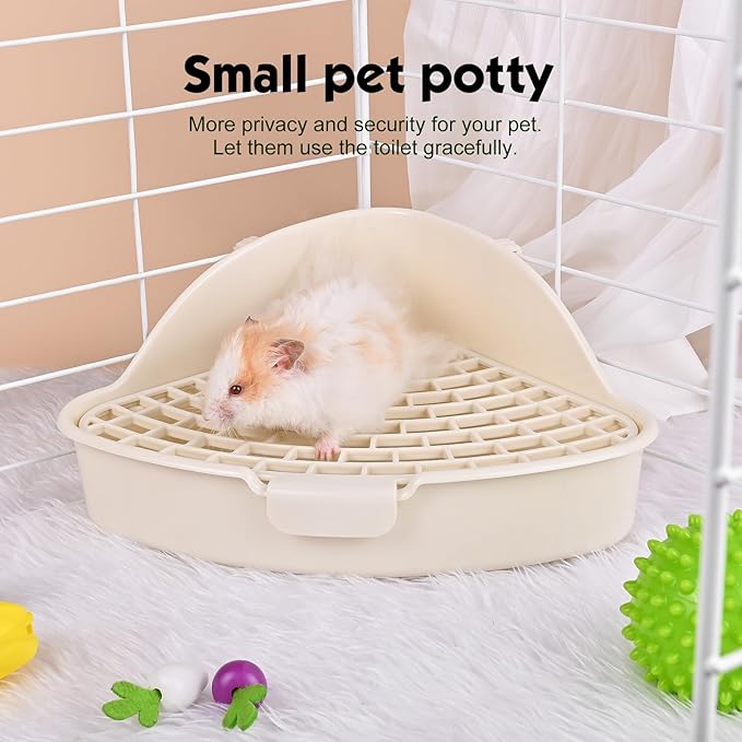 RUBYHOME Triangle Potty Trainer Corner Litter Bedding Box Pet Pan for Baby Rabbit, Chinchillas, Small Guinea Pigs, Ferret, Galesaur