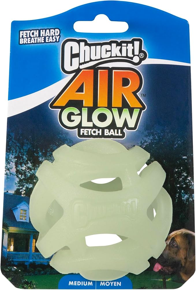 Chuckit! Air Glow Fetch Ball Dog Toy, Medium (2.5 Inch) Pack of 1, for Breeds 20-60 lbs