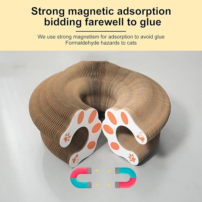 3PC Kitty Curls Cat Toy,Magic Organ Cat Toy,Cat Scratcher for Grinding Claw Cardboard Cat Toys,Interactive Scratch Pad with Toy Ball,Durable Eco-Friendly Ring for Play, Chase & Scratch