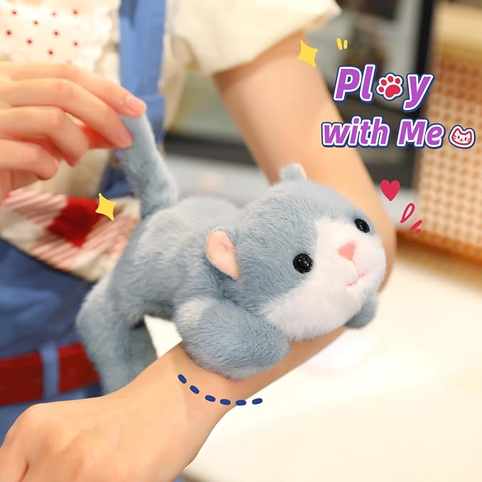 Ditucu Cute Palm-Sized Cat Stuffed Animal Soft Capibara Plush Doll Small Kitten Plushies Toys Gifts for Kids Grey 7.8 inch