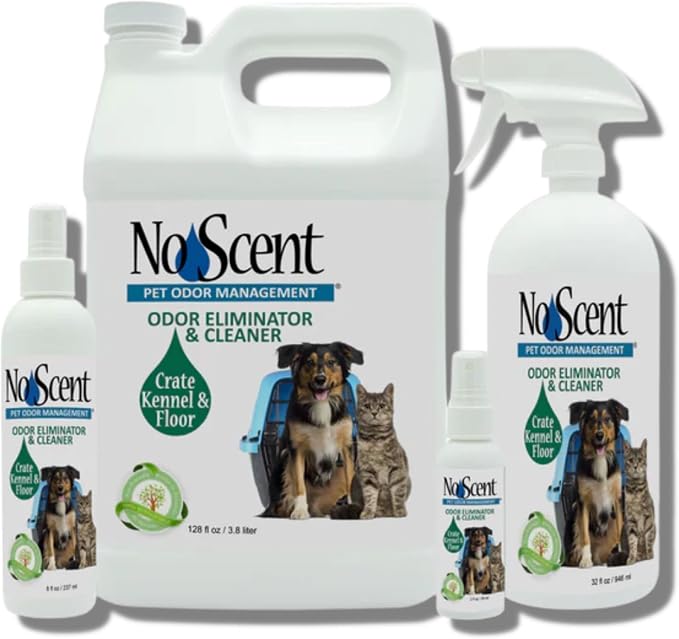 No Scent Crate Kennel & Floor Probiotic Cleaner Spray for Dog Cat Pet Odor Stains (8 Fl Oz / 237 mL)