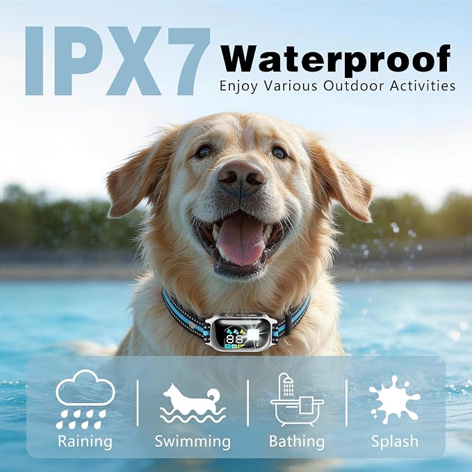 2-in-1 Dog Shock & Bark Collar Combo - New Updated Automatic Bark Collar & 3300Ft IPX7 Waterproof Remote Dog Training Collar with 3 Training Modes for All Breeds,Size,FlashLight & Security Lock
