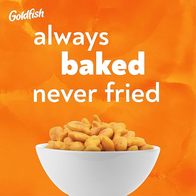Goldfish Cheddar Cheese Crackers, Baked with Whole Grain, 27.3 oz Carton