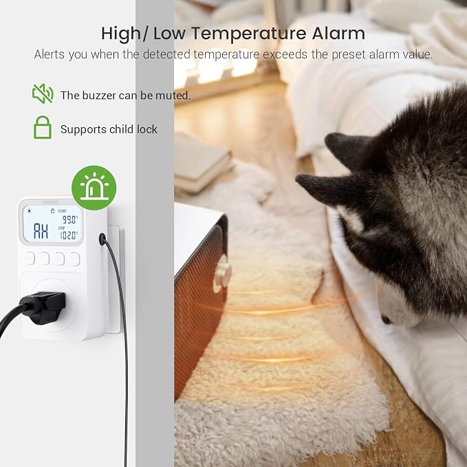 INKBIRD Plug in Thermostat 15A 1800W, Programmable Heating Cooling Digital Temperature Controller Timer for Window A/C Fan Heater Greenhouse Homebrewing Reptile