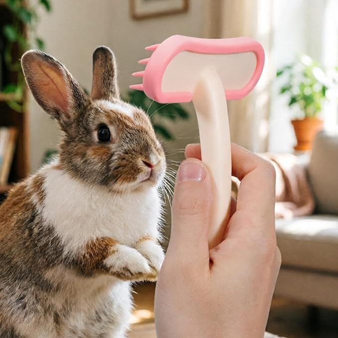 Pet Grooming Comb, Silicone Remover Brush, Soft Shedding Hair Cleaner Tool For Cat Rabbit Hamster Small Animal Massage Bath Cleaning Grooming Care Home Indoor Use Accessory