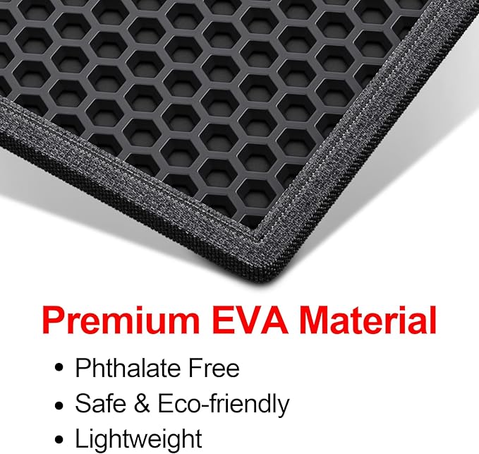 Waretary Cat Litter Box Mat: 36"x 30" Waterproof Kitty Cat Litter Trapping Mat, Easy-clean Double-layer Scatter Control Pad Rug (Black)