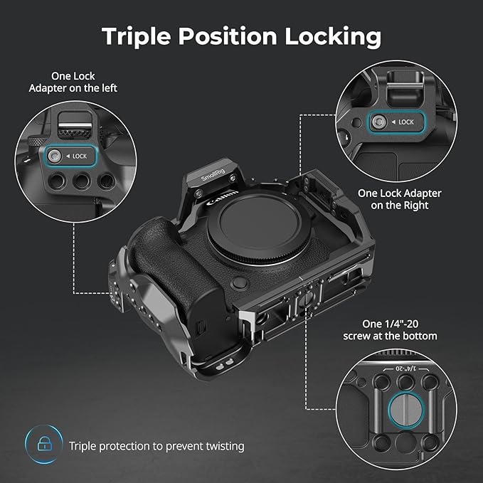 SmallRig R6 Mark II Camera Cage for Canon, Formfitting Video Making Camera Rig for Canon R6 Mark II, Built-in Dual NATO Rails, Quick Release Plate for Arca, Horizontal and Vertical Shooting
