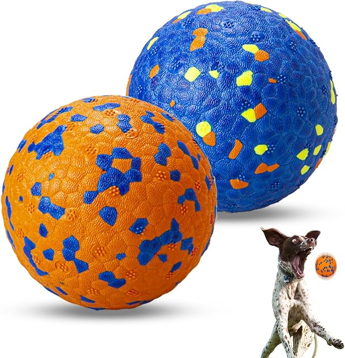 Dog Ball Toys Dog Tennis Ball for Aggressive Chewers Indestructible Bouncy Lightweight Water Toy Fetch Ball for Large Medium and Small Dog