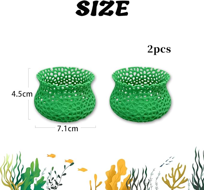 HOZOE Aquarium Submerged Plant Pot, Underwater Plant Anchor, Fish Tank Aquatic Plante, Aquarium Landscaping Decoration, Decorative Accessories - 2-Piece Set (Green)