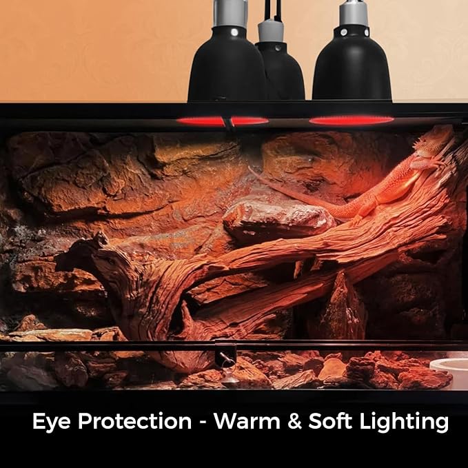 Red Reptile Heat Lamp Bulb 100W, Infrared Heat Emitter Red Heat Lamp for Reptile Amphibian, Infrared Basking Spot Light Bulb 2PCS
