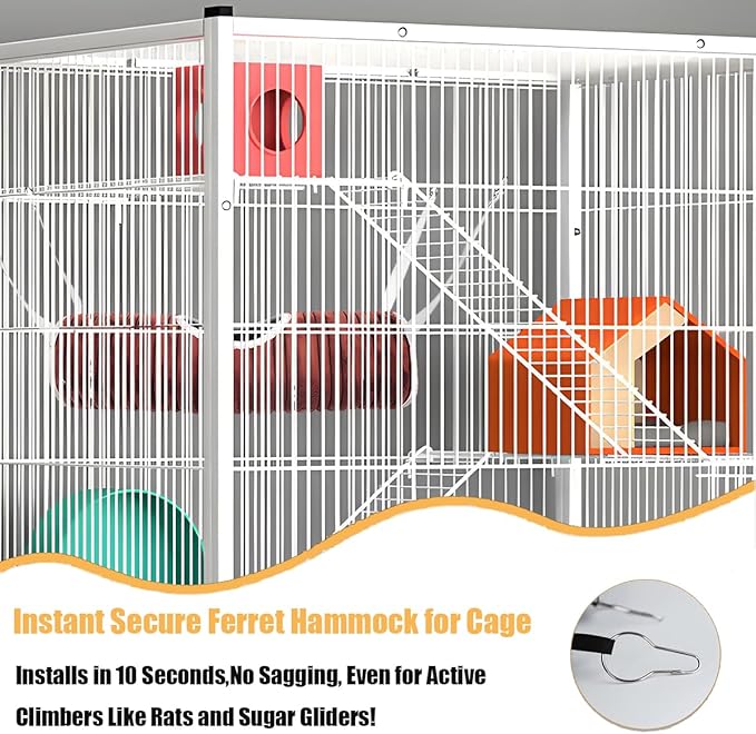 Ferret Rat Hammock Hamster Hanging Tunnels Tubes for Cage - Soft Guinea Pig Hideout Bed, Chinchilla Hammock for Small animals,GuineaPig,Ferret, Kitten,Squirrel,Chinchilla,Rat,Parrot (Tunnel-Brown)