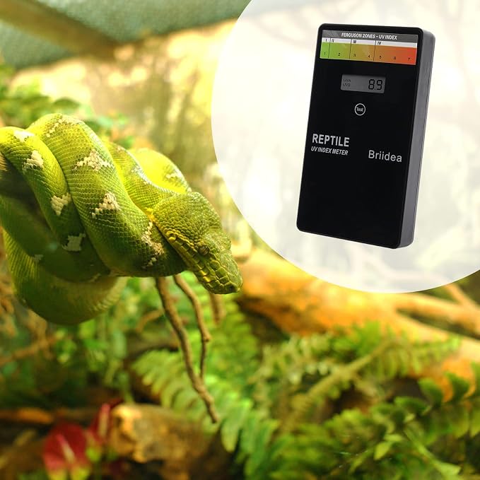Reptile U/V Meter, Briidea U/V/B Index Meter, Measures 280-400nm with Range from 0-199.9 U/V Index, Make Sure Your Reptile & Amphibian Gets the Right Amount of U/V Light