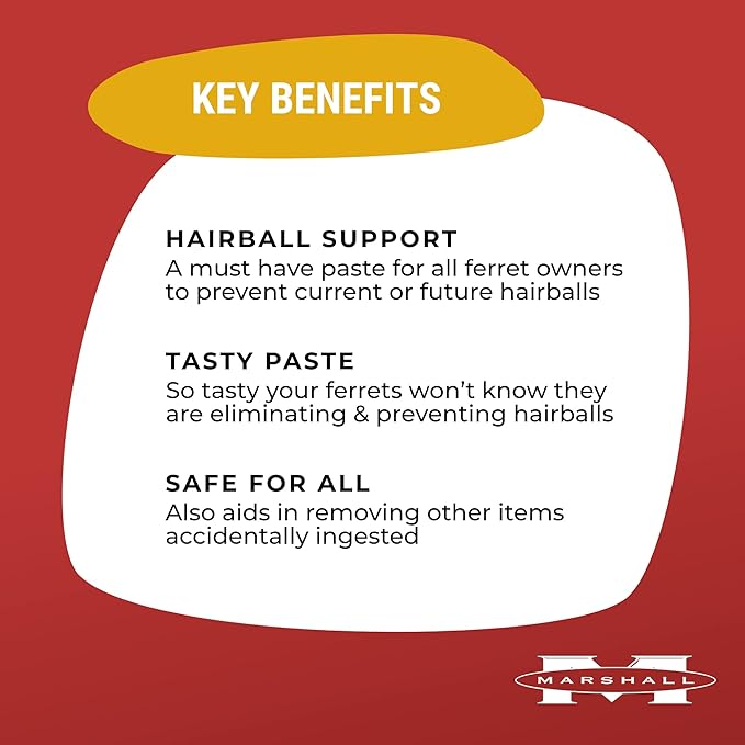 Marshall Ferret Lax Hairball Remedy – 3 oz – Aids Hairball Prevention & Digestive Support – Gentle, Easy-to-Use Paste for Ferret Wellness