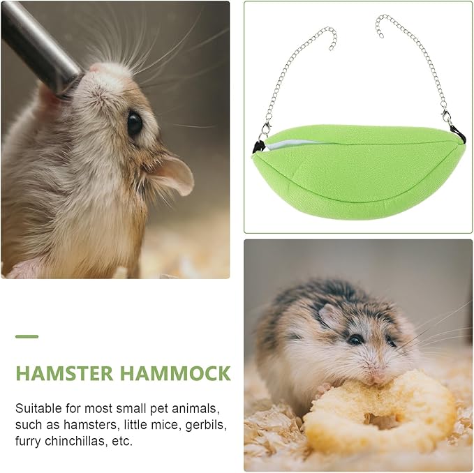 2pcs Hamster Hammock Hanging Cotton Warm Bed Small Animal Shelter Yellow-Green Fruit Shape for Winter Cage Accessories