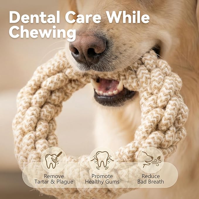 Durable Puppy Chew Toys for Teething, Tough Rope Toys for Small and Medium Dogs, Training Chew Rope, M Size