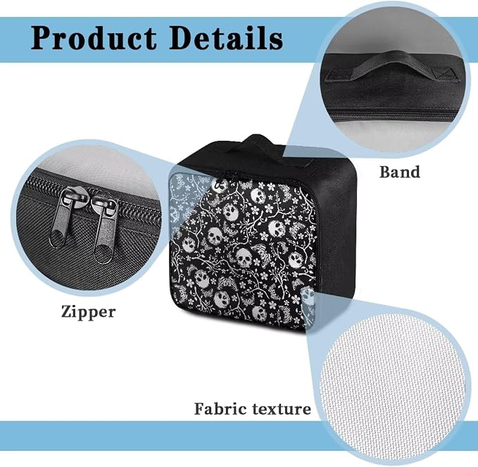 Rnyleeg First Aid Kit for Home Skull Print Empty First Aid Bag Portable Medical Kits for Outdoor, Boat, Camping, Hiking