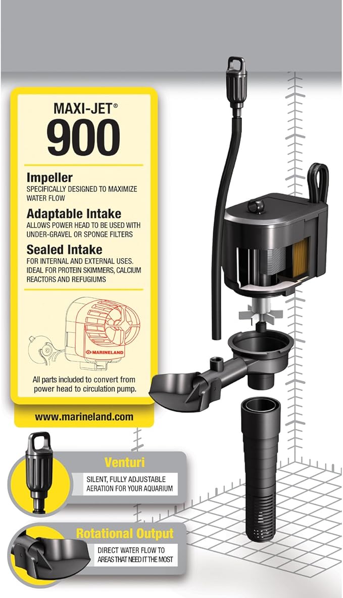 Marineland Maxi-Jet 900, Multi-Use Water Pump And Power Head, Fully Convertible