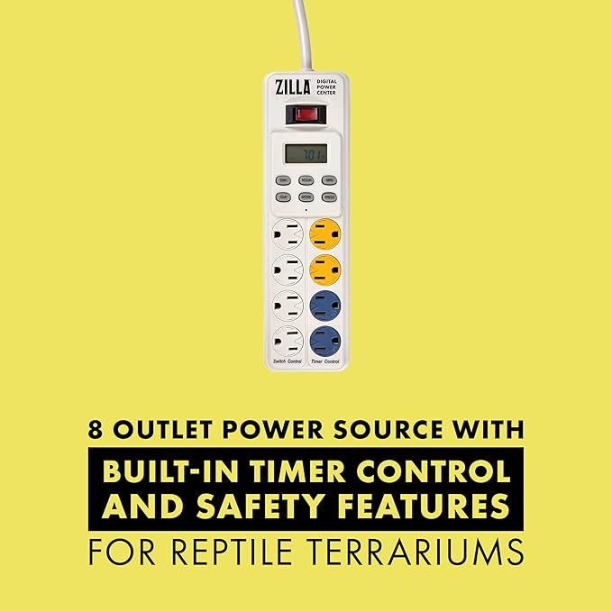 Zilla Reptile Pet Habitat Lighting & Terrarium Heat Power Center Timer, Digital