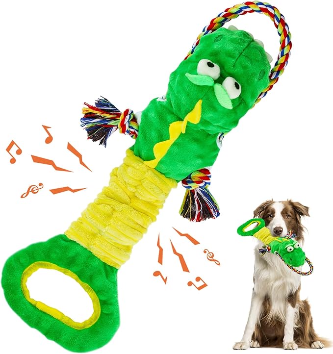 YINEYA Tough Dog Toys for Aggressive Chewers, Interactive Tug of War Dog Toy to Keep Them Busy, Dog's Squeak Toys for Large Dogs, Dogs Chew Toy for Teething