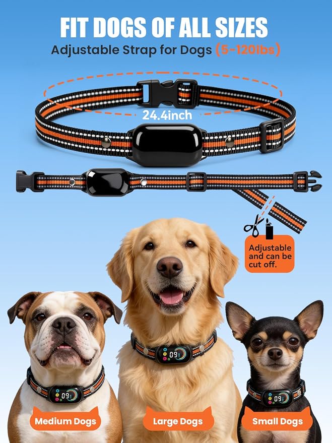 2-in-1 Dog Bark & Shock Collar, Dog Training Collar with 4 Training Modes Beep/Vibration/Shock/no Shock, 3300FT Remote, IPX7 Waterproof E Collars with AI Anti Barking for Small Medium Large Dog