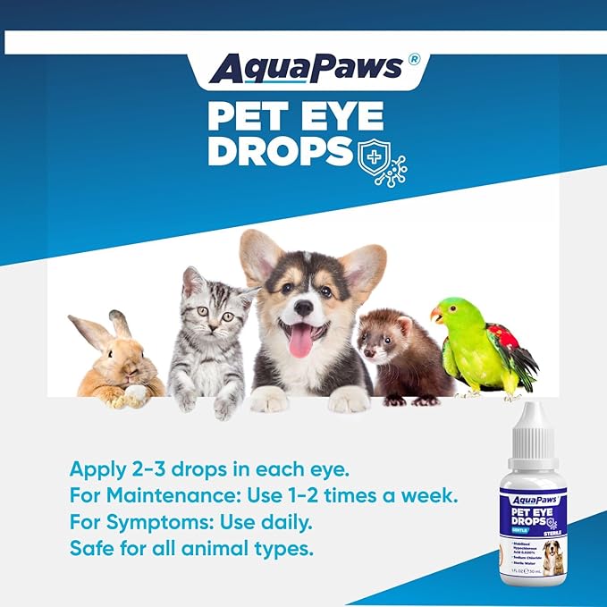 Dog Eye Drops and cat Eye Drops, pet Eye Drop,Relieve Dry Eyes Pink Eyes, Pet Tear Stain Cleaner Horses (0.98 Fl Oz)