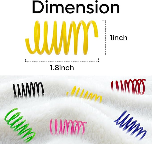 6Colors Plastic Spring Cat Toys, 24 Pack Spiral Springs for Indoor Cats to Swat, Bite, Hunt, Interactive Toys for Cats and Kittens
