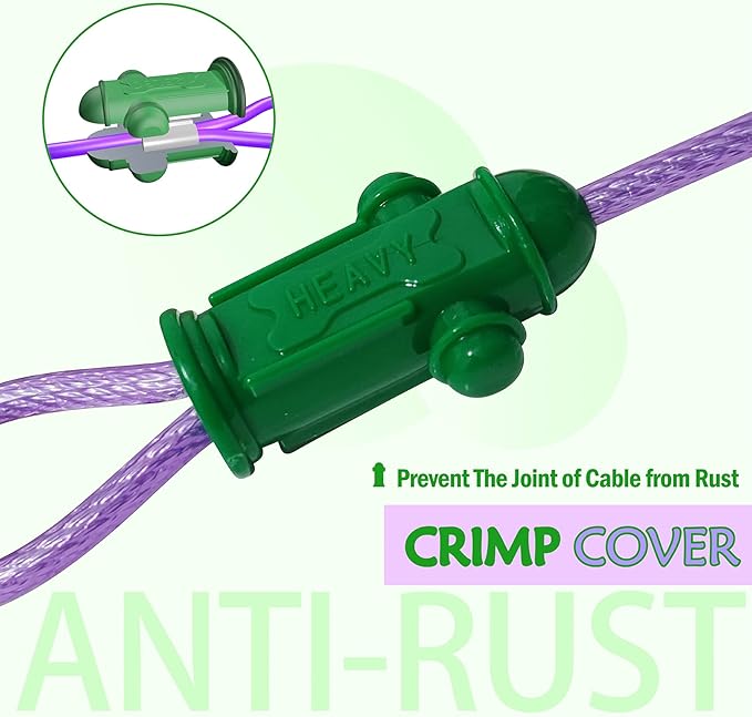 Petest Reflective Tie Out Cable with Crimp Cover for Heavy Dogs Up to 125 Pounds, 40 Feet