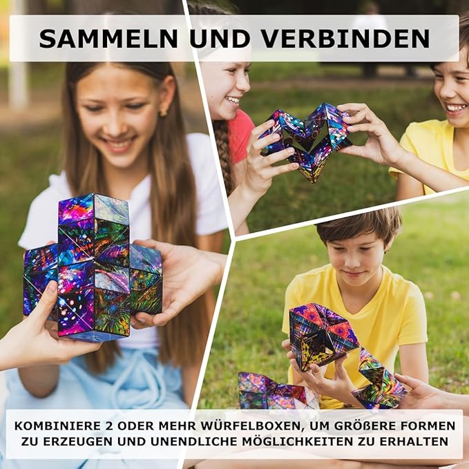 Shashibo Shape Shifting Box - Award-Winning STEM Fidget Toy with Ultra Strong Magnets - Puzzle Cube Transforms Into 100+ Shapes, Perfect Sensory Gift for Kids, Teens, and Adults (Fire Goddess)
