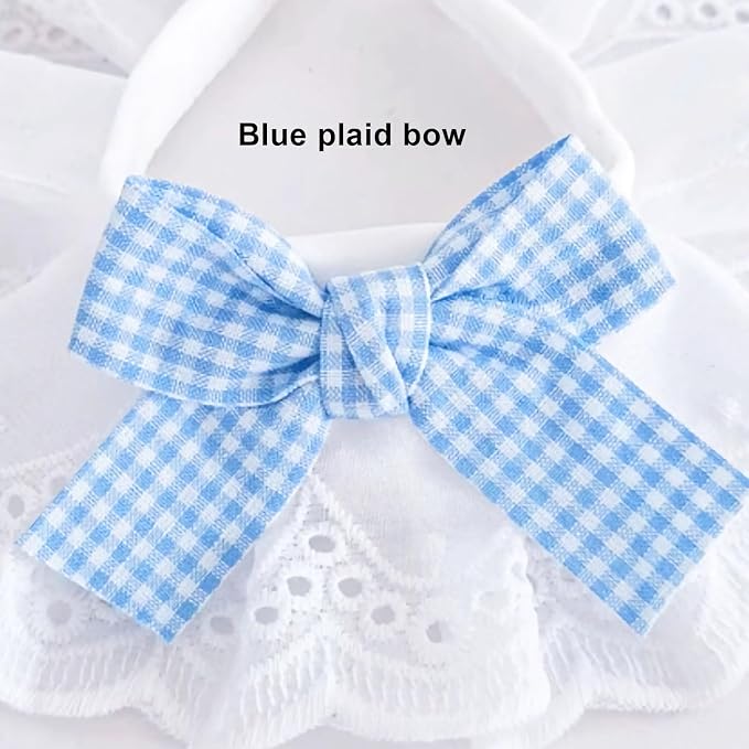 Elegant Lace Cat Collar with Cute Bow,Kitty Collars with Bow Tie,Pet Lace Bib Collar with Cute Bow,Cat Princess Costumes,Blue1 Piece