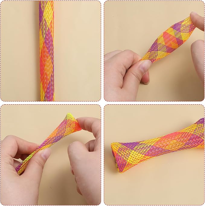 Cat Tube Toy, 10 PCS Plastic Cats Spring Coil Toys Nylon Mesh Telescopic Cat Tube Spring Toy Interactive Colorful Fun Tubes for Indoor Cats to Chase, Bite, and Scratching (5.3 Inches)