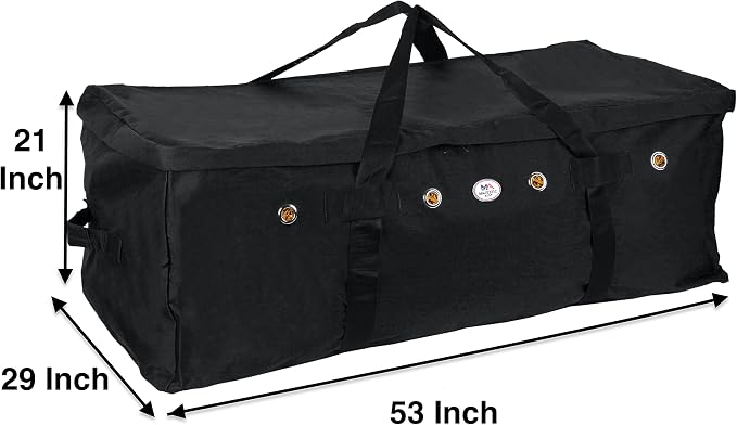 Majestic Ally 1200 D Nylon Fabric Large 44” x 20” x 16” and Extra Large 52" x 27" x21" Heavy-Duty Hay Bale Storage Bag (Black, X-Large)
