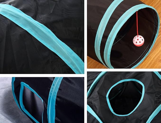 Cat Tunnels, Pet Ferret Rabbit Bunny Tunnels Tubes Subway Habitats, S-Style, DIY Cat Peekaboo Maze House Tent Bed, Kitten Interactive Toy (S Type: 1 Way Tube)