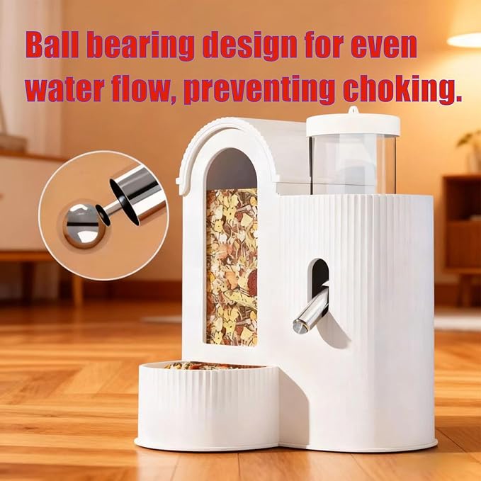 Rabbit Food Water Dispenser, Guinea Pig Water Bottle & Automatic Bunny Feeder, Cage Accessories,3 Color Feeder Dispenser for Hamster, Chinchilla, Ferret Small Animals (Blue)