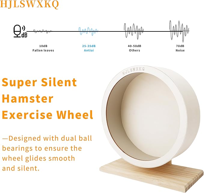 11.42IN Hamster Silent Exercise Wheel – Wooden Hamster Wheel with Removable Washable Track, Quiet Wheel for Gerbils, Mice, Small Pets – Prevents Boredom Depression