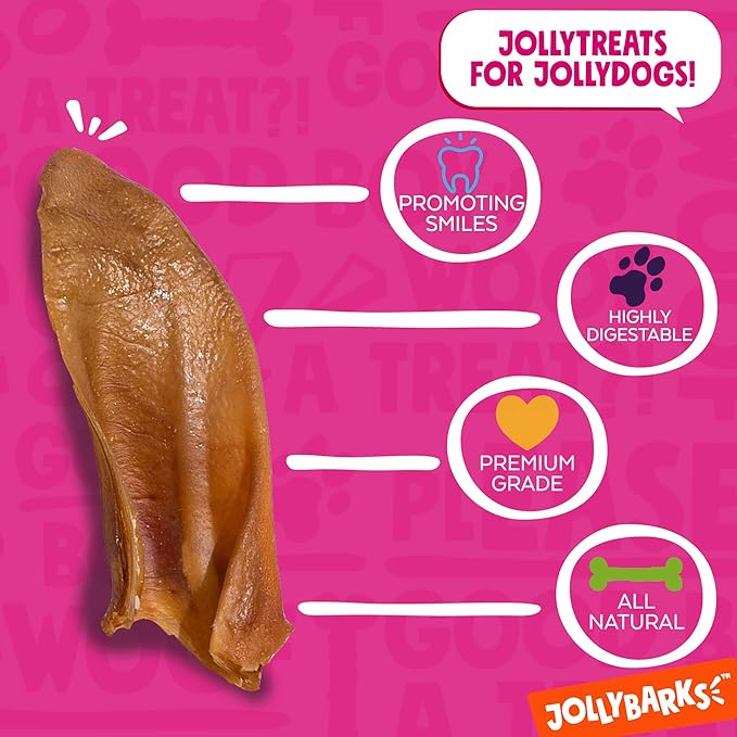 Half Pig Ears for Dogs (12 Pack) – All Natural Single Ingredient Dog Chews – High Protein, Easily Digestible Pig Ear Treats – Rawhide Alternative for Small & Large Dogs
