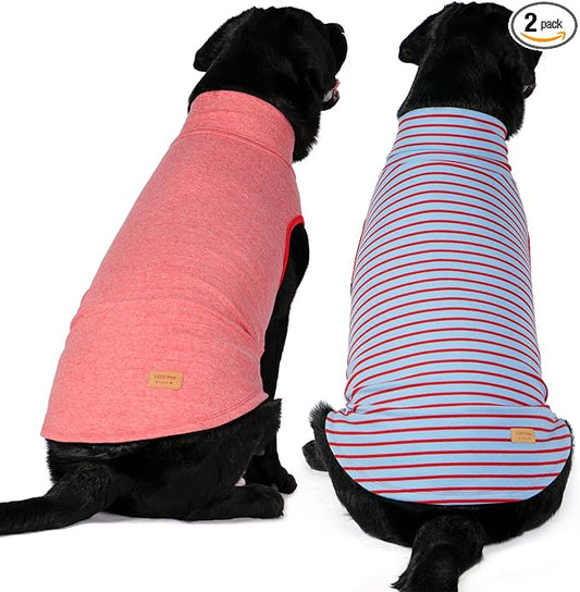 KYEESE 2Pack Dog Sweater Stretchy Dog Sweaters for Large Dogs Pullover Dogs Clothes Soft Pets Sweatshirt Turtleneck Pet Coats Pet Coats for Large Pets