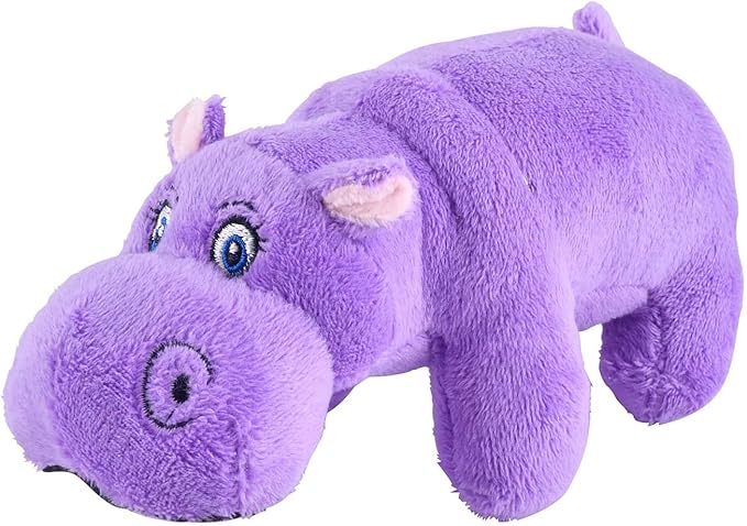 Jeffers Pet Plush Hippo Jr. Dog Toy with Squeaker, 6" - Squishy Puppy Toy for Small Dogs, Lavender Stuffed Animal Pet Toy for Chewing, Cuddling, Indoor Play, Cute Plushies Gift for Pets and Puppies