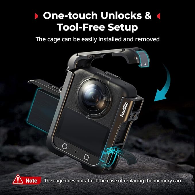 SmallRig Full Cage for DJI Osmo Nano, Aluminum Case Protective Frame Mount, One-Touch Unlocks Expansion Housing Shell for OSMO Nano, with Cold Shoe and 1/4"-20 Threaded Holes