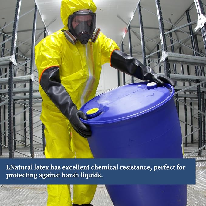 Haiou Chemical Resistant Nitrile Gloves Long Rubber Gloves for Drains, Acid, Oil, and Industrial Use Household Cleaning