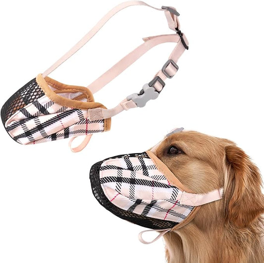 Dog Muzzle, Soft Basket Air Mesh Muzzles for Super Large Sized Dogs Anti Chewing, Breathable Muzzle for German Shepherd Golden Retriever, etc, Suit for Grooming Vet Allows Panting Drinking.