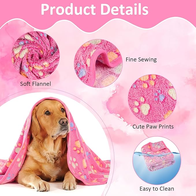 Dog Blankets for Medium Dogs, Cat, Premium Soft Dog Blankets for Small Dog Washable, Puppy Blanket Dogs Essentials for Puppies (1, 42 x 30) (1, Pink, 41" x 30")