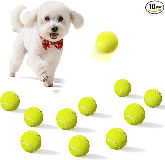 10 Pack Small Tennis Balls for Dogs, Easy Catching Pet Balls for Exercise and Fetch, 2-inch Dog Tennis Ball, Interactive Toys