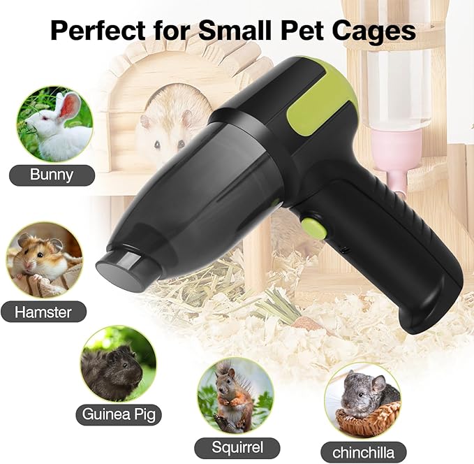 Guinea Pig Poop Vacuum: Mini Handheld Cordless Spot Cleaning Tool for Pet Cages – Ideal for Lightweight Daily Cleanup of Guinea Pig, Rabbit, Hamster, Chinchilla, Reptile, Bird & Small Animals